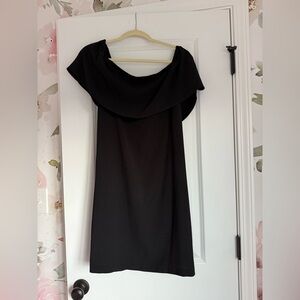 Charles Henry Black Off-Shoulder Midi Dress